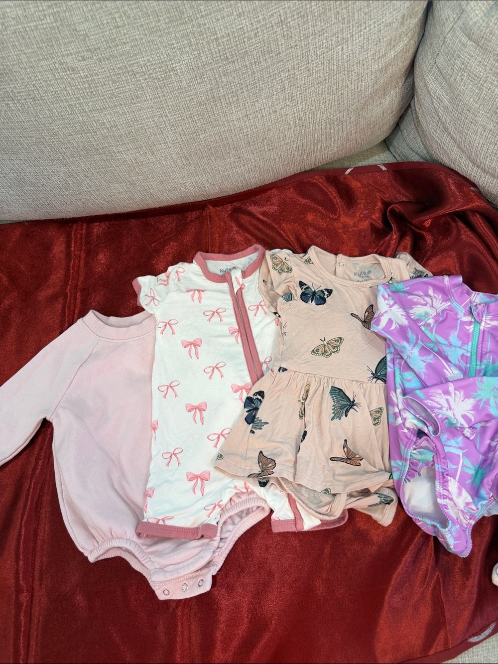 Old Navy Girls Pink & Purple Butterfly Bow One-Piece Mi